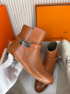 Женские ботильоны Hermes коричневые Женские ботильоны Hermes коричневые