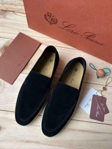 Мужские замшевые лоферы Loro Piana черный Мужские замшевые лоферы Loro Piana черный