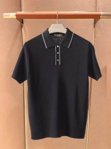 Мужское поло Loro Piana черная Мужское поло Loro Piana черная