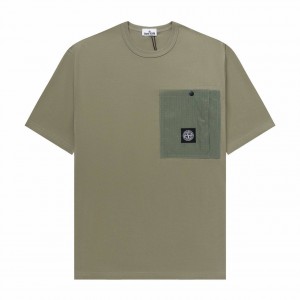 МУЖСКАЯ ФУТБОЛКА STONE ISLAND ХАКИ МУЖСКАЯ ФУТБОЛКА STONE ISLAND ХАКИ