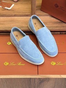МУЖСКИЕ ЗАМШЕВЫЕ ЛОФЕРЫ LORO PIANA ГОЛУБЫЕ МУЖСКИЕ ЗАМШЕВЫЕ ЛОФЕРЫ LORO PIANA ГОЛУБЫЕ