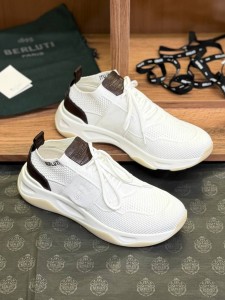 МУЖСКИЕ ТЕКСТИЛЬНЫЕ КРОССОВКИ BERLUTI БЕЛЫЕ МУЖСКИЕ ТЕКСТИЛЬНЫЕ КРОССОВКИ BERLUTI БЕЛЫЕ