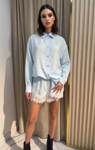 ЖЕНСКИЙ КОСТЮМ SAINT LAURENT ГОЛУБЫЙ ЖЕНСКИЙ КОСТЮМ SAINT LAURENT ГОЛУБЫЙ