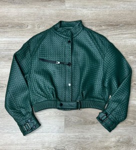 ЖЕНСКАЯ КОЖАНАЯ КУРТКА BOTTEGA VENETA ЗЕЛЕНАЯ ЖЕНСКАЯ КОЖАНАЯ КУРТКА BOTTEGA VENETA ЗЕЛЕНАЯ