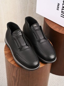 МУЖСКИЕ КОЖАНЫЕ КРОССОВКИ БЕЗ ШНУРКОВ BERLUTI ЧЕРНЫЕ МУЖСКИЕ КОЖАНЫЕ КРОССОВКИ БЕЗ ШНУРКОВ BERLUTI ЧЕРНЫЕ