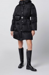 ЖЕНСКИЙ ЧЕРНЫЙ ПУХОВИК PRADA С ПОЯСОМ ЖЕНСКИЙ ЧЕРНЫЙ ПУХОВИК PRADA С ПОЯСОМ